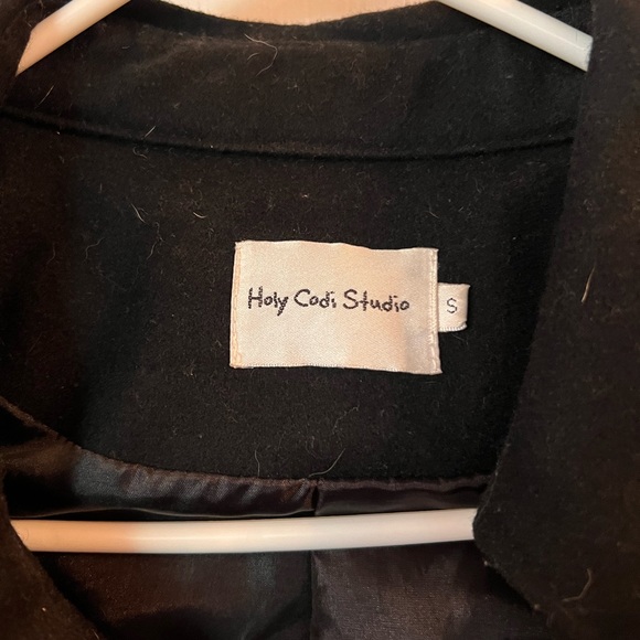 Holy Codi Studio Small black size zip pea coat - Picture 3 of 5